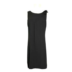TRINA TURK black crepe shoulder bow sleeveless  dress size 2